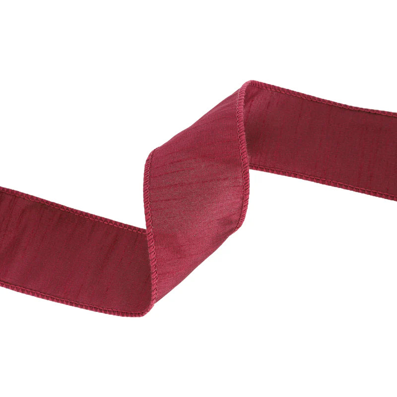 Wine Dupioni Ribbon