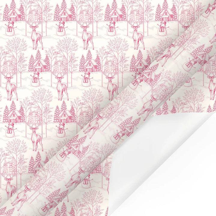 Pink Christmas Toile