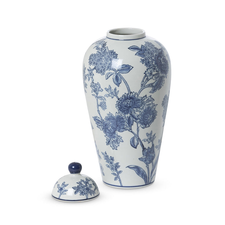 French Flower Blue & White Jar