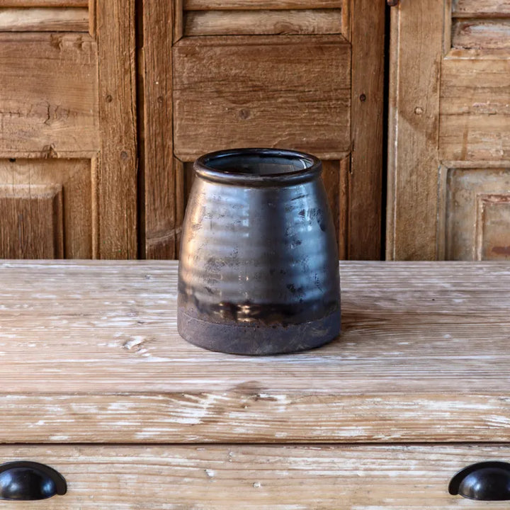 Glazed Butterchurn Vase